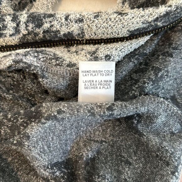 CHASER Teardrop gray white textured zip sweater moto jacket large - Picture 9 of 9